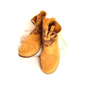 UGG Leather Ankle Boots Women's 10 Brown Suede Leather Lace Up 1017534